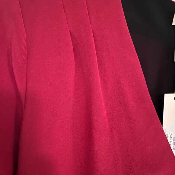 Lavendar Brown Red Silk V Neck Shirt - Picture 5 of 5